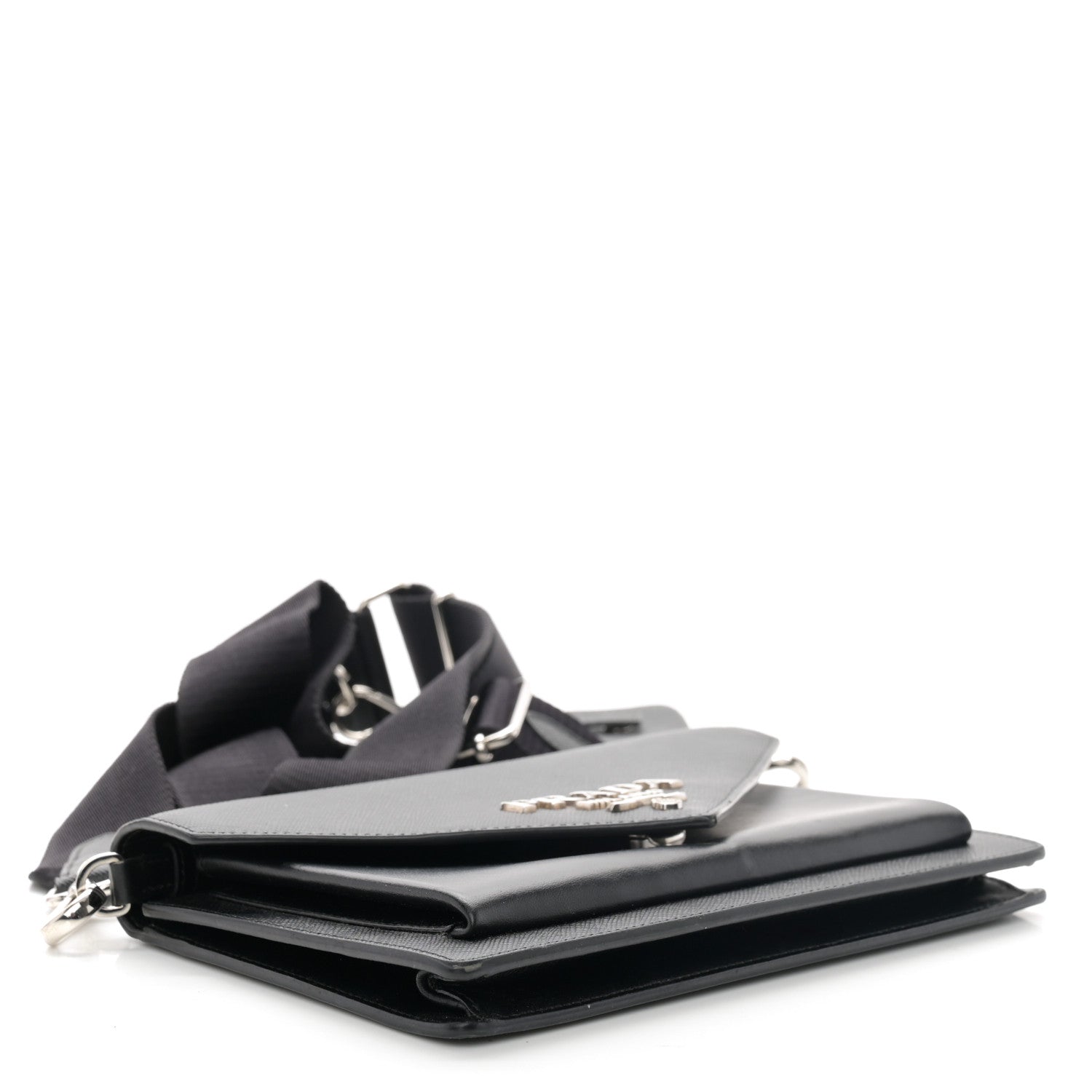 Prada Saffiano City Calf Mini Envelope Bag Black 4 of 12