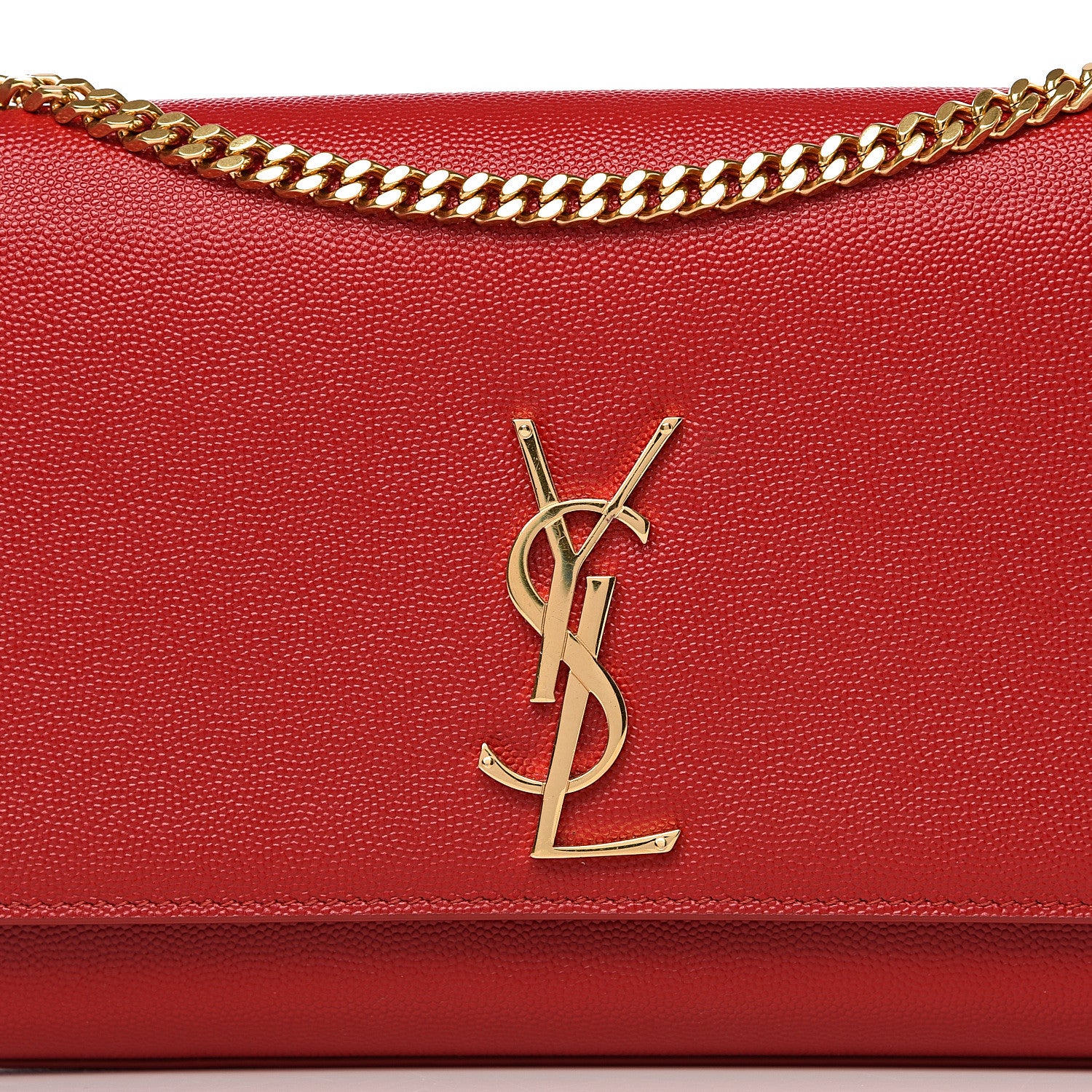 Saint Laurent Grain De Poudre Medium Monogram Kate Satchel Red 8 of 8