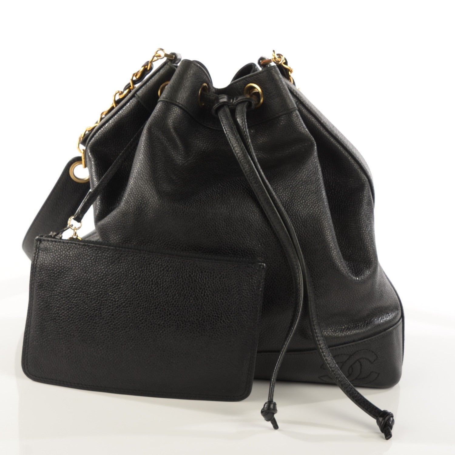 Chanel Caviar Drawstring Shoulder Bag Black 3 of 10