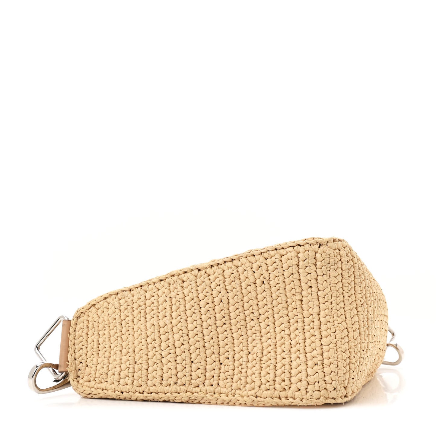 Yarn Raffia Effect Crochet Triangle Shoulder Bag Naturale