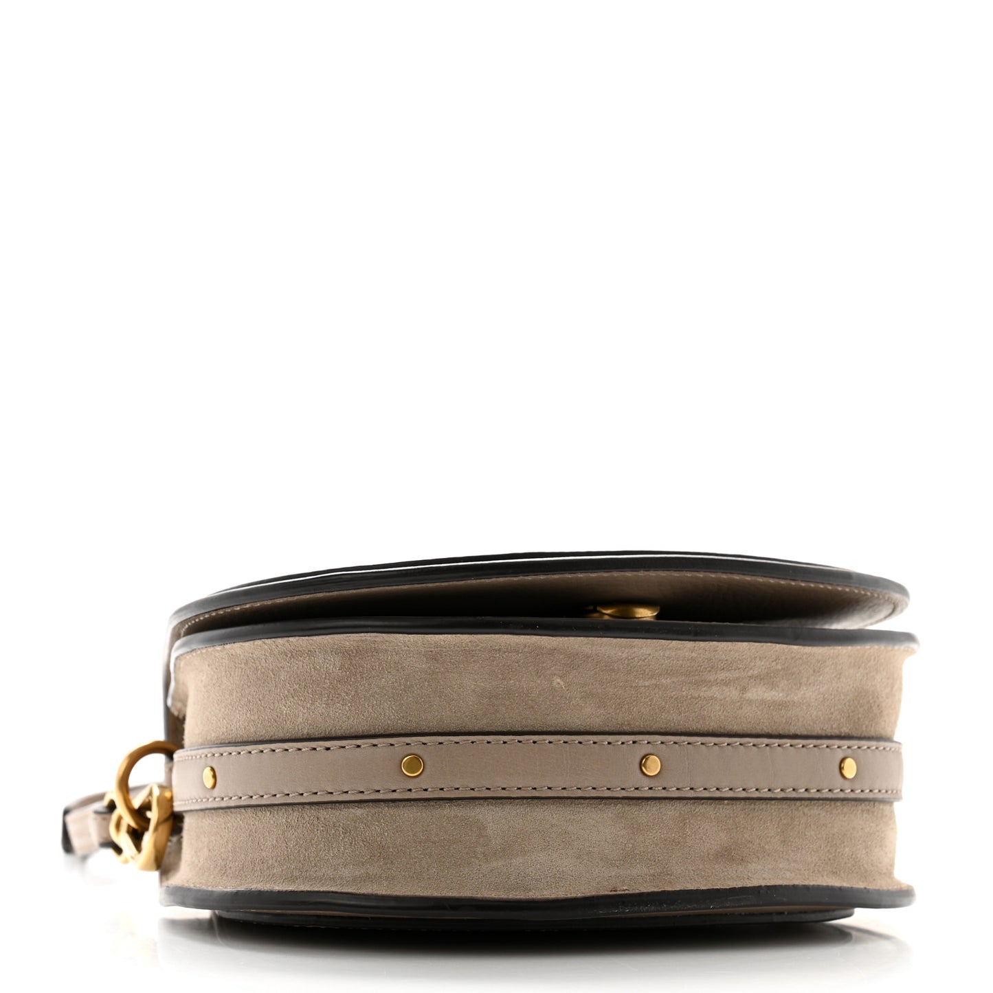 Calfskin Suede Small Nile Bracelet Bag Motty Grey