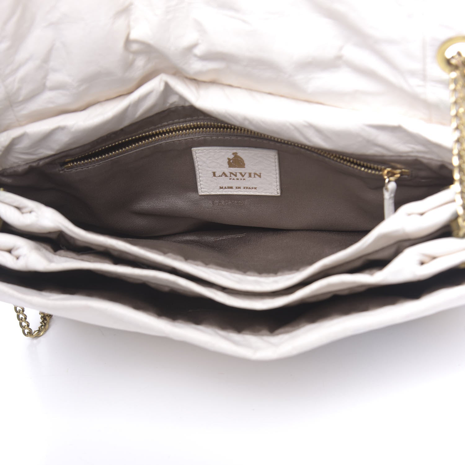 Lanvin Lambskin Quilted Pearl Medium Sugar Flap Shoulder Bag White 5 of 20