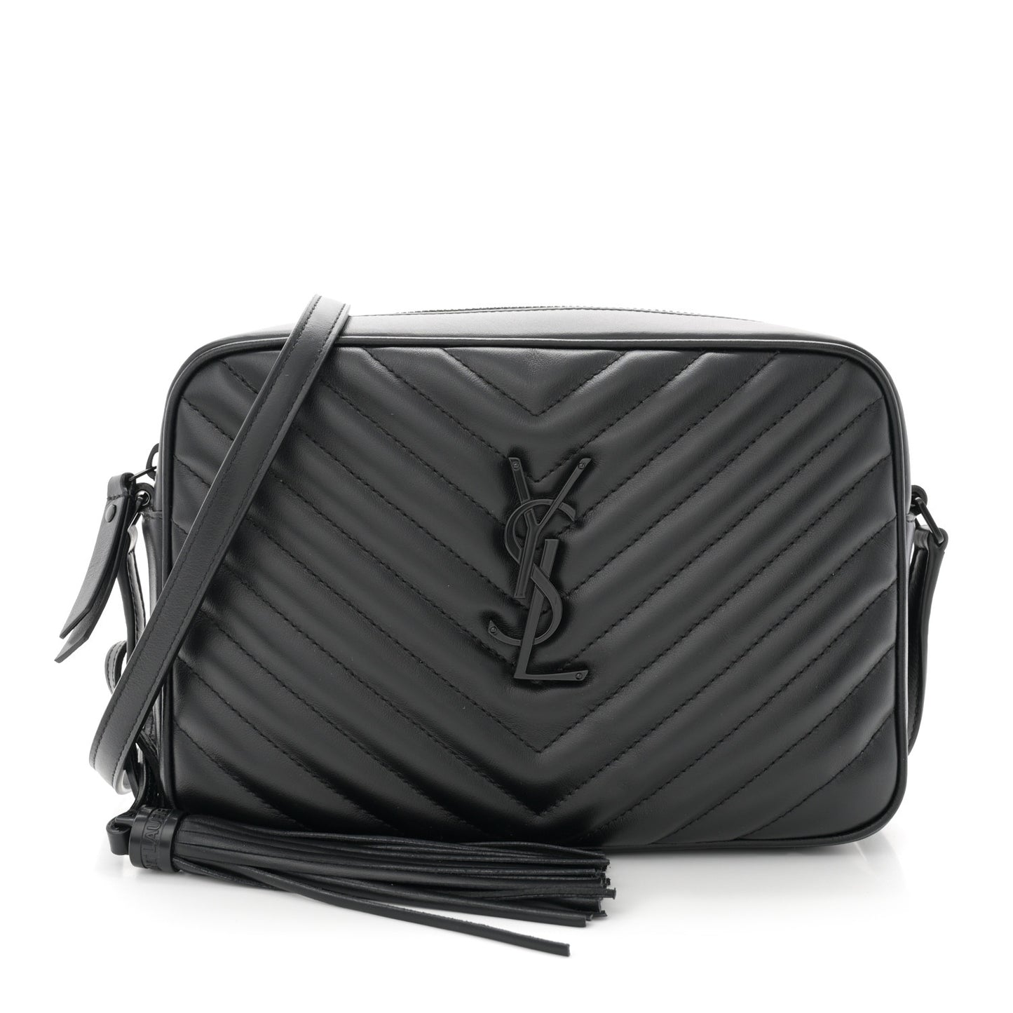 Calfskin Matelasse Monogram Monochrome Lou Camera Bag Black