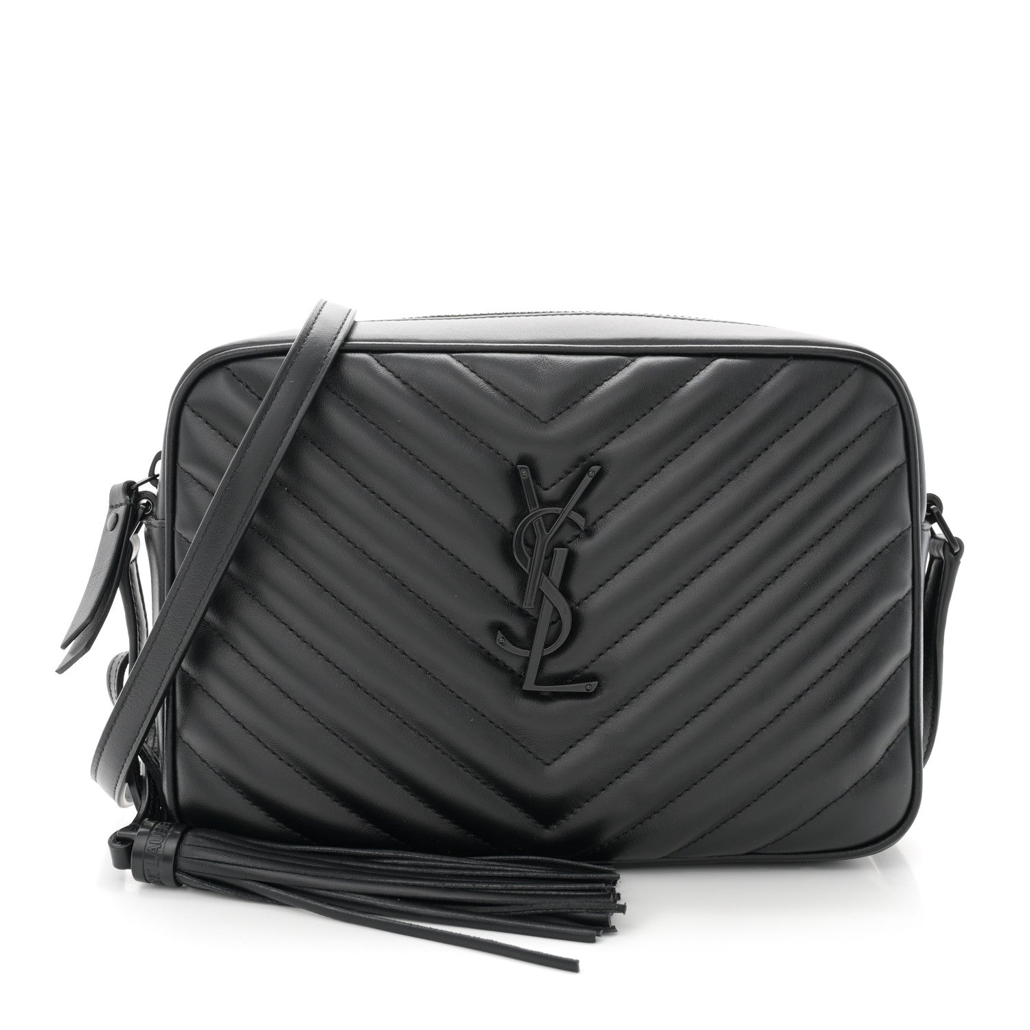 Saint Laurent Calfskin Matelasse Monogram Monochrome Lou Camera Bag Black 1 of 11
