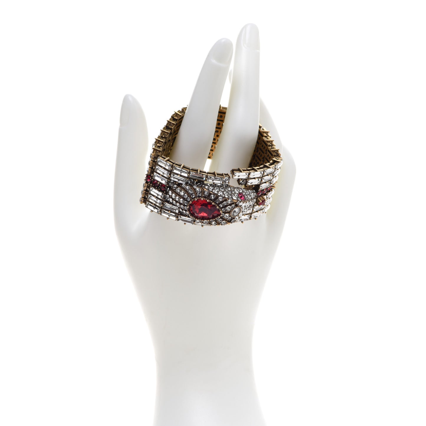 Crystals Snake Bracelet White Red