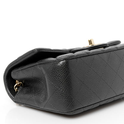Chanel Iridescent Caviar Quilted Mini Rectangular Flap Charcoal 10 of 11