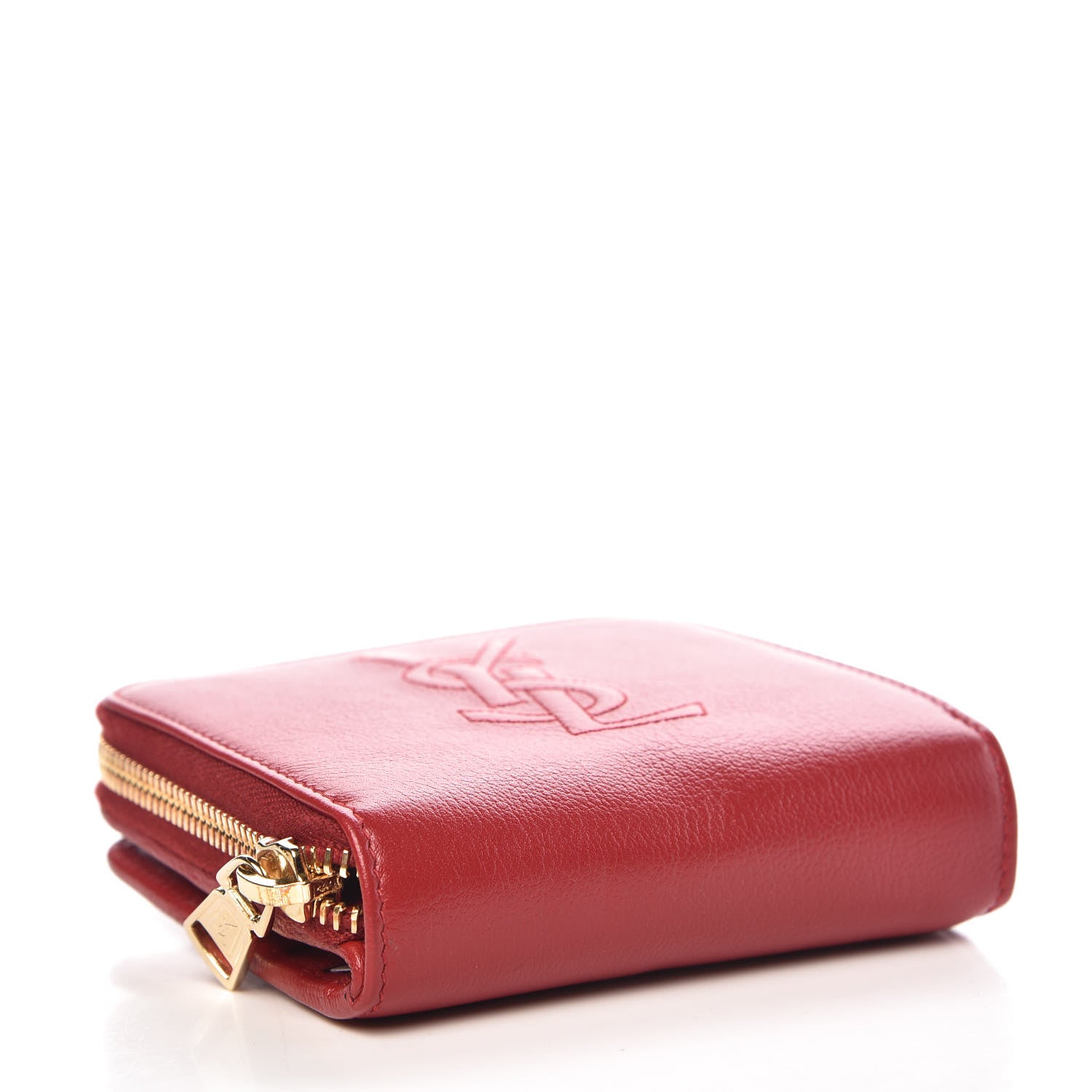 Saint Laurent Calfskin Compact Wallet Red 4 of 7