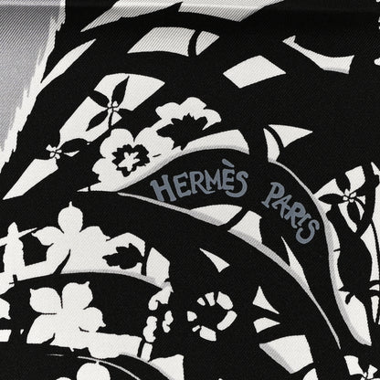 Hermes Silk Tyger Tyger Scarf 90 Noir Blanc Gris 2 of 5