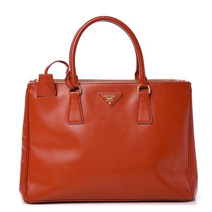 Prada Saffiano Medium Galleria Double Zip Tote Papaya 1 of 27