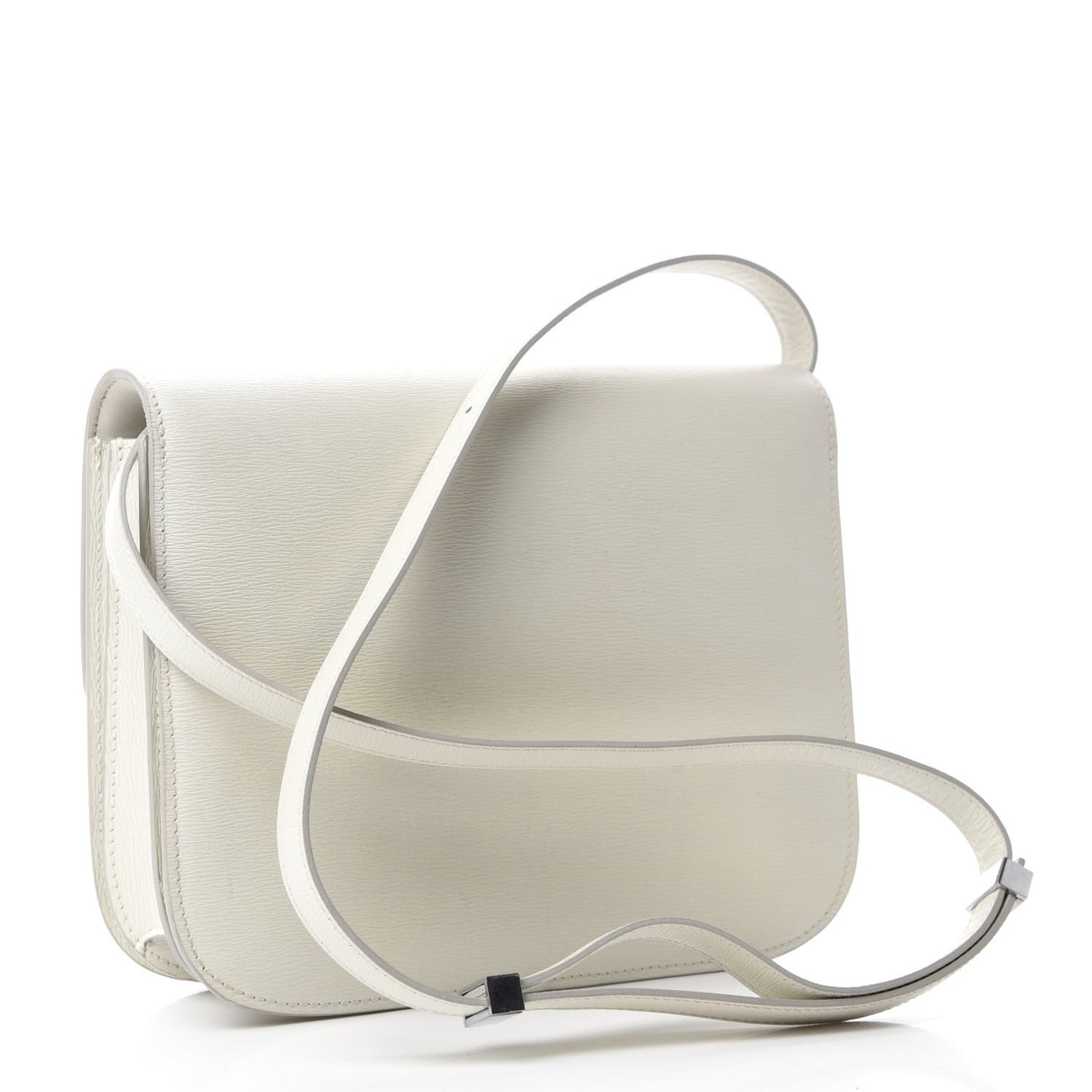 Liege Calfskin Medium Classic Box Flap Bag White