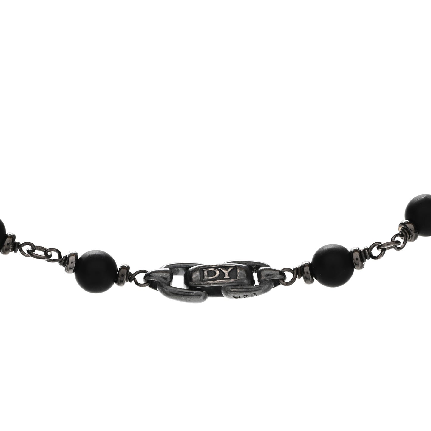 Sterling Silver Black Onyx 6.5mm Spiritual Beads Necklace