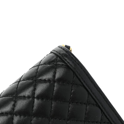 Prada Soft Calfskin Quilted Chain Wallet Black 16 of 17