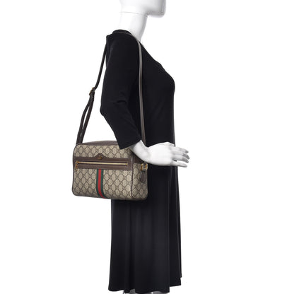 Gucci GG Supreme Monogram Web Small Ophidia Shoulder Bag Brown 2 of 9