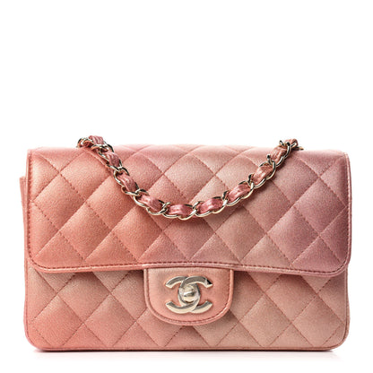Chanel Metallic Lambskin Quilted Ombre Mini Rectangular Flap Pink 1 of 11