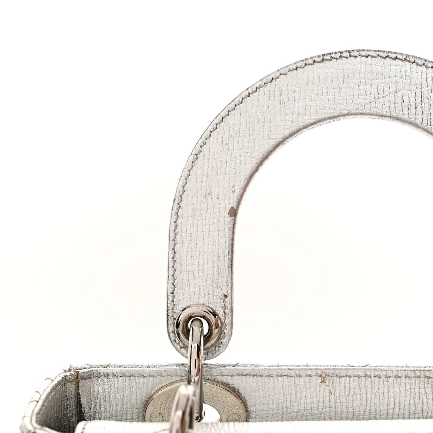 Christian Dior Metallic Grained Calfskin Cannage Small Lucky Badges My Lady Dior Silver 13 of 16