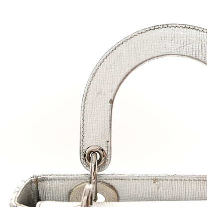 Christian Dior Metallic Grained Calfskin Cannage Small Lucky Badges My Lady Dior Silver 13 of 16