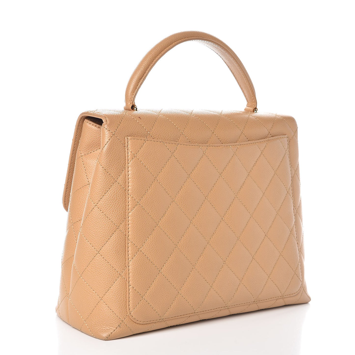 Caviar Quilted Jumbo Kelly Flap Beige