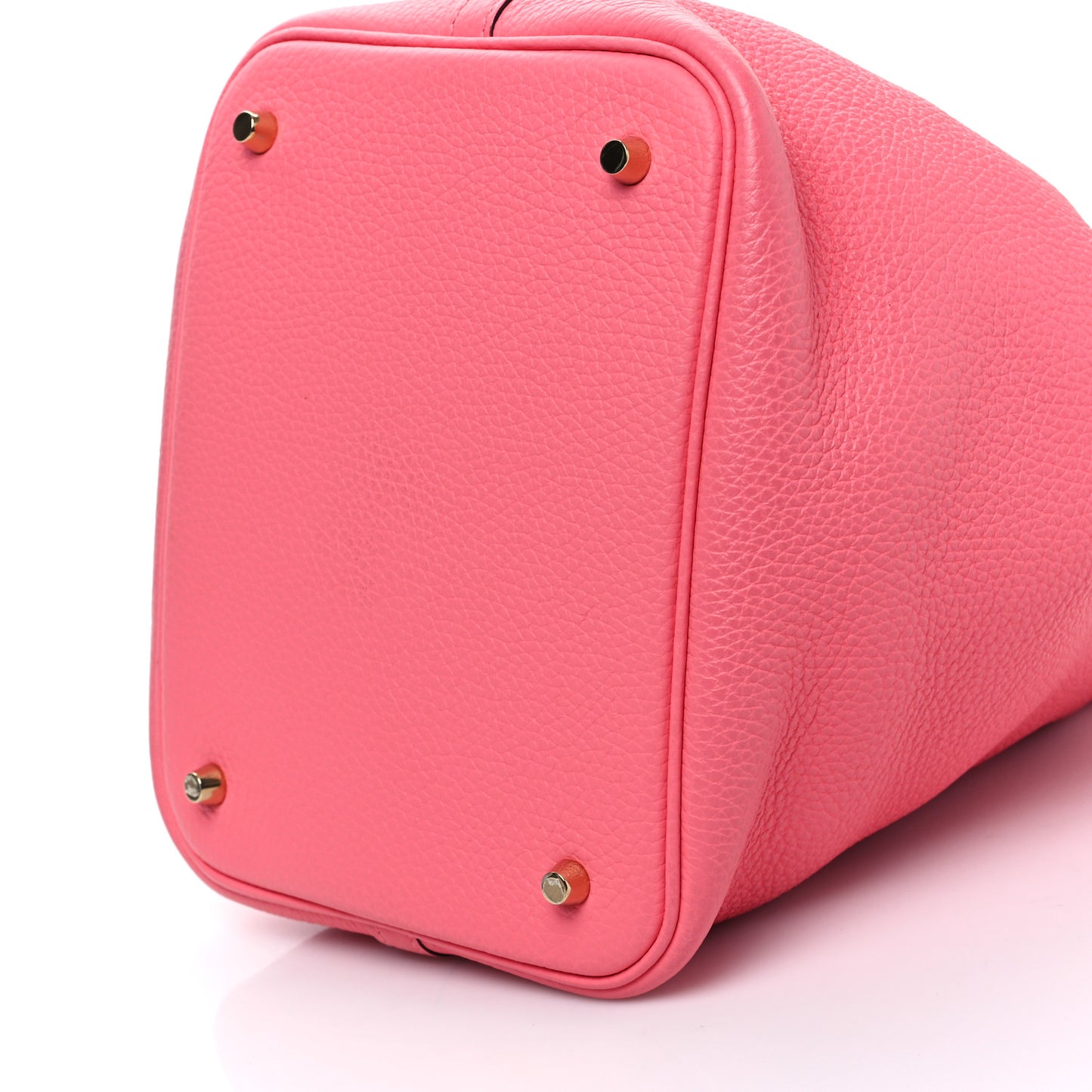 Taurillon Clemence Matte Alligator Picotin Lock Touch 18 PM Rose Azalee
