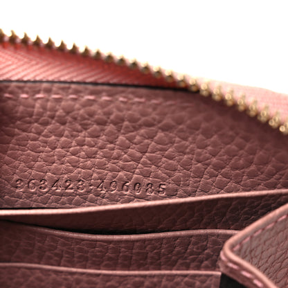 Gucci Monogram Dollar Calfskin Zip Around Wallet Beige Ebony Soft Pink 7 of 9