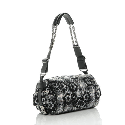 Chanel Tweed Quilted Camellia Shoulder Bag Black 3 of 8