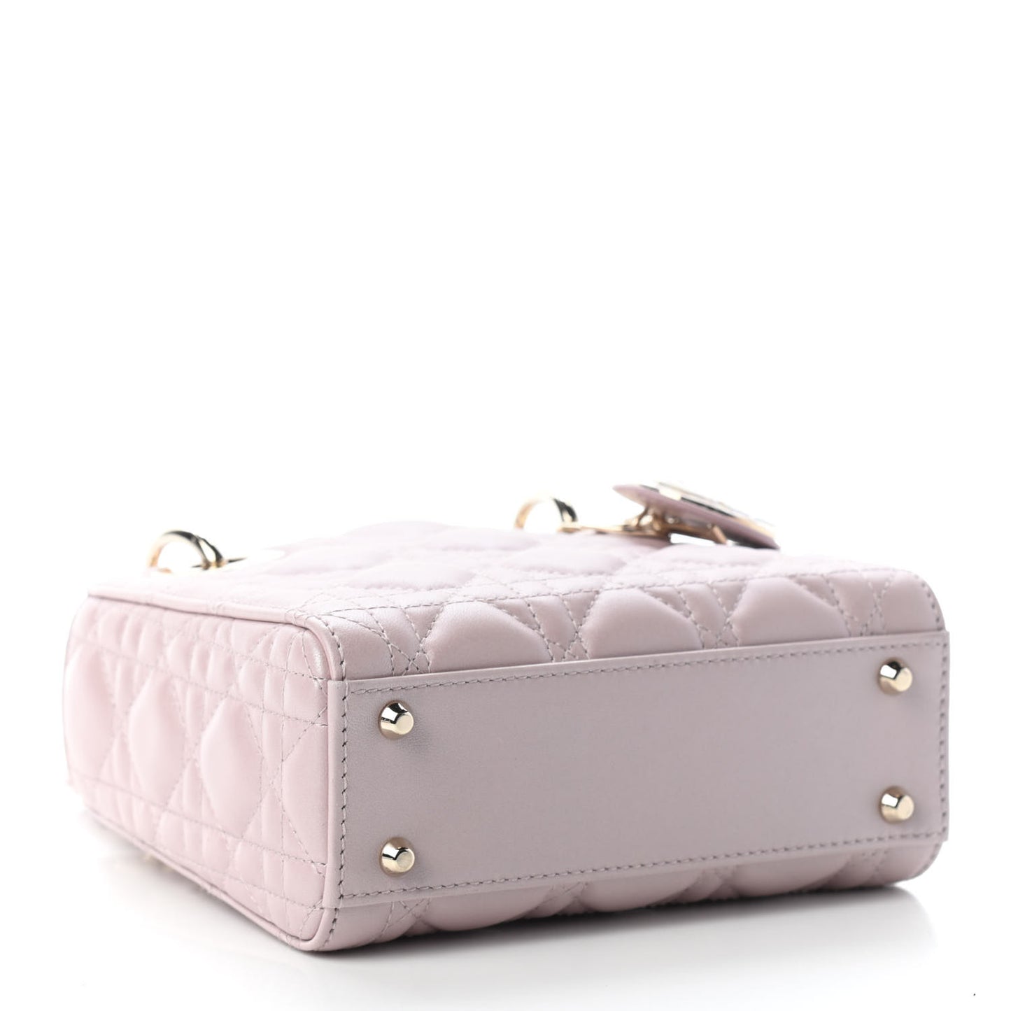 Metallic Lambskin Cannage Mini Lady Dior Lotus