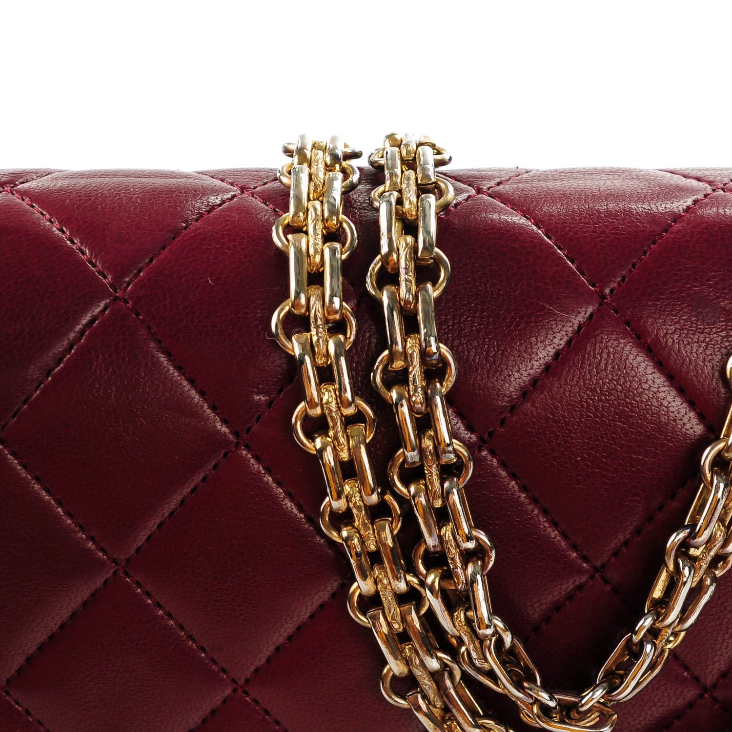 Chanel Lambskin Quilted Medium Double Flap Bijoux Chain Bordeaux 6 of 10