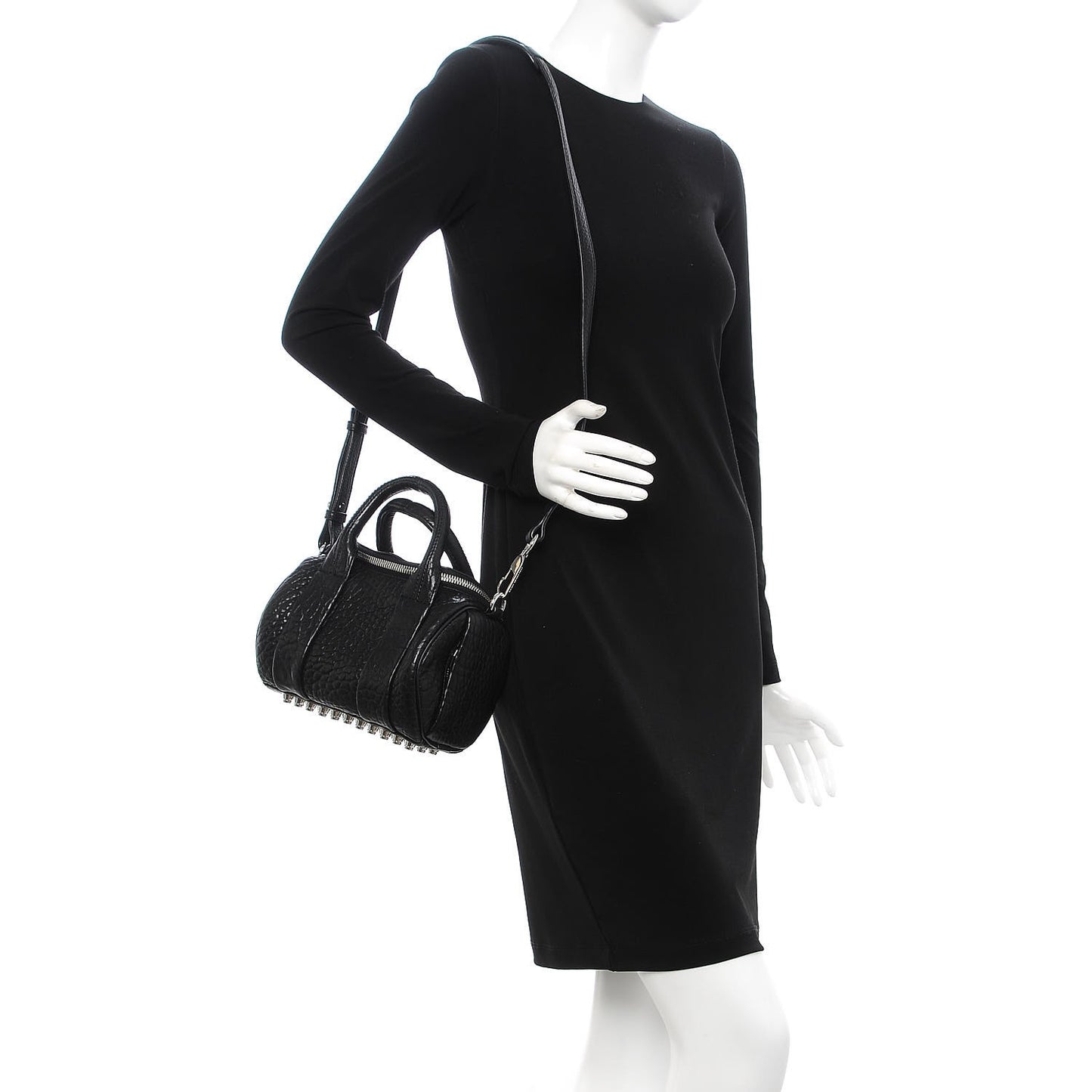 Pebbled Lambskin Mini Rockie Black Rhodium Hardware