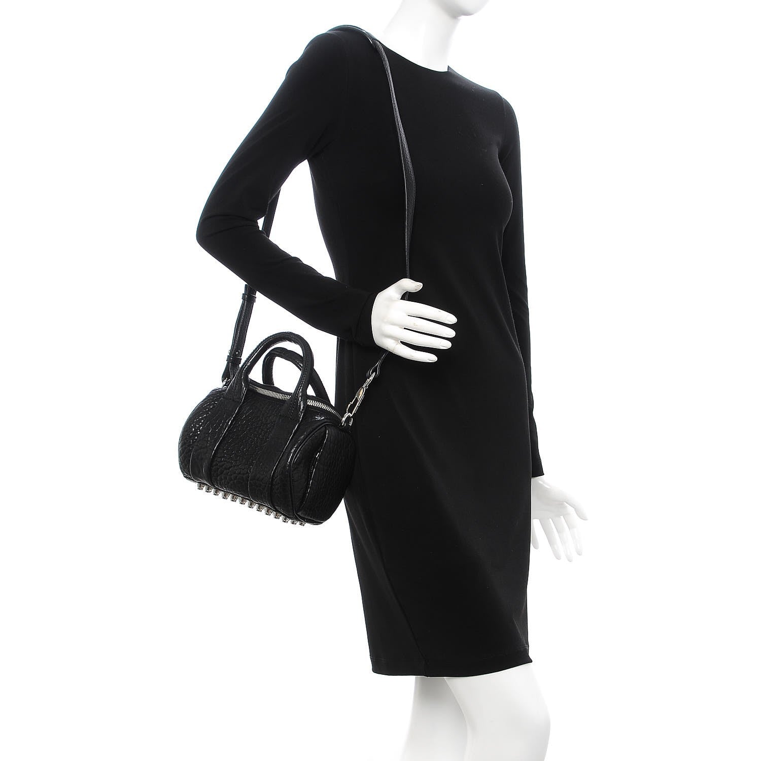 Alexander Wang Pebbled Lambskin Mini Rockie Black Rhodium Hardware 2 of 7