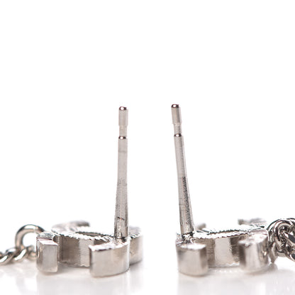 Chanel Crystal CC Drop Earrings Silver 4 of 6