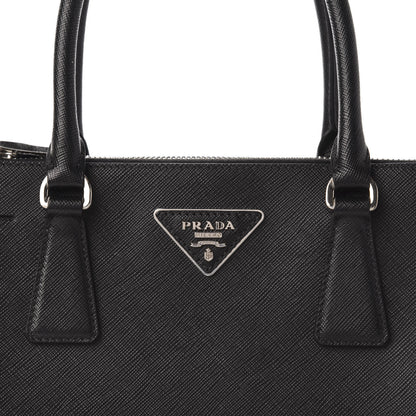 Prada Saffiano Mini Galleria Double Zip Tote Black Talco 12 of 12