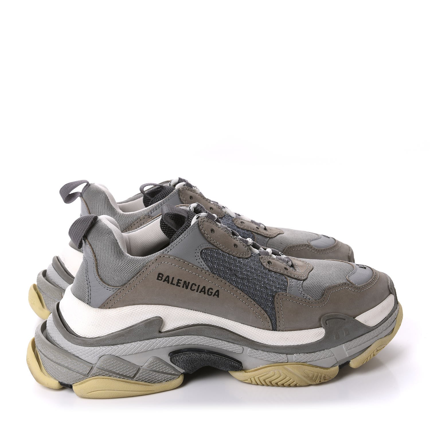 Balenciaga Fabric Mesh Mens Triple S Sneakers 41 Beige Bleu Gray 4 of 10