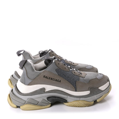 Balenciaga Fabric Mesh Mens Triple S Sneakers 41 Beige Bleu Gray 4 of 10