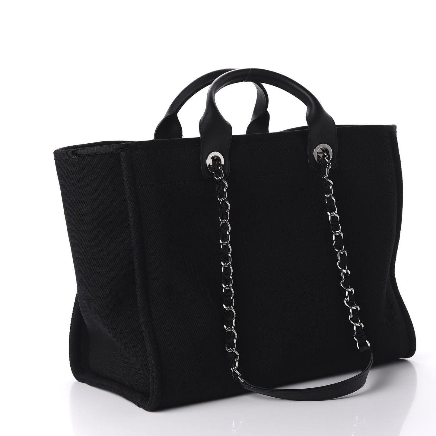 Canvas Pearl Medium Deauville Tote Black