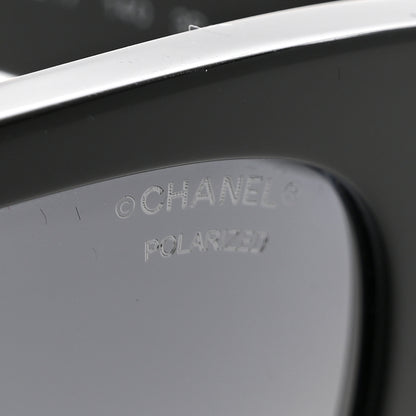 Chanel Acetate Polarized Square CC Sunglasses 5380 Black 7 of 8
