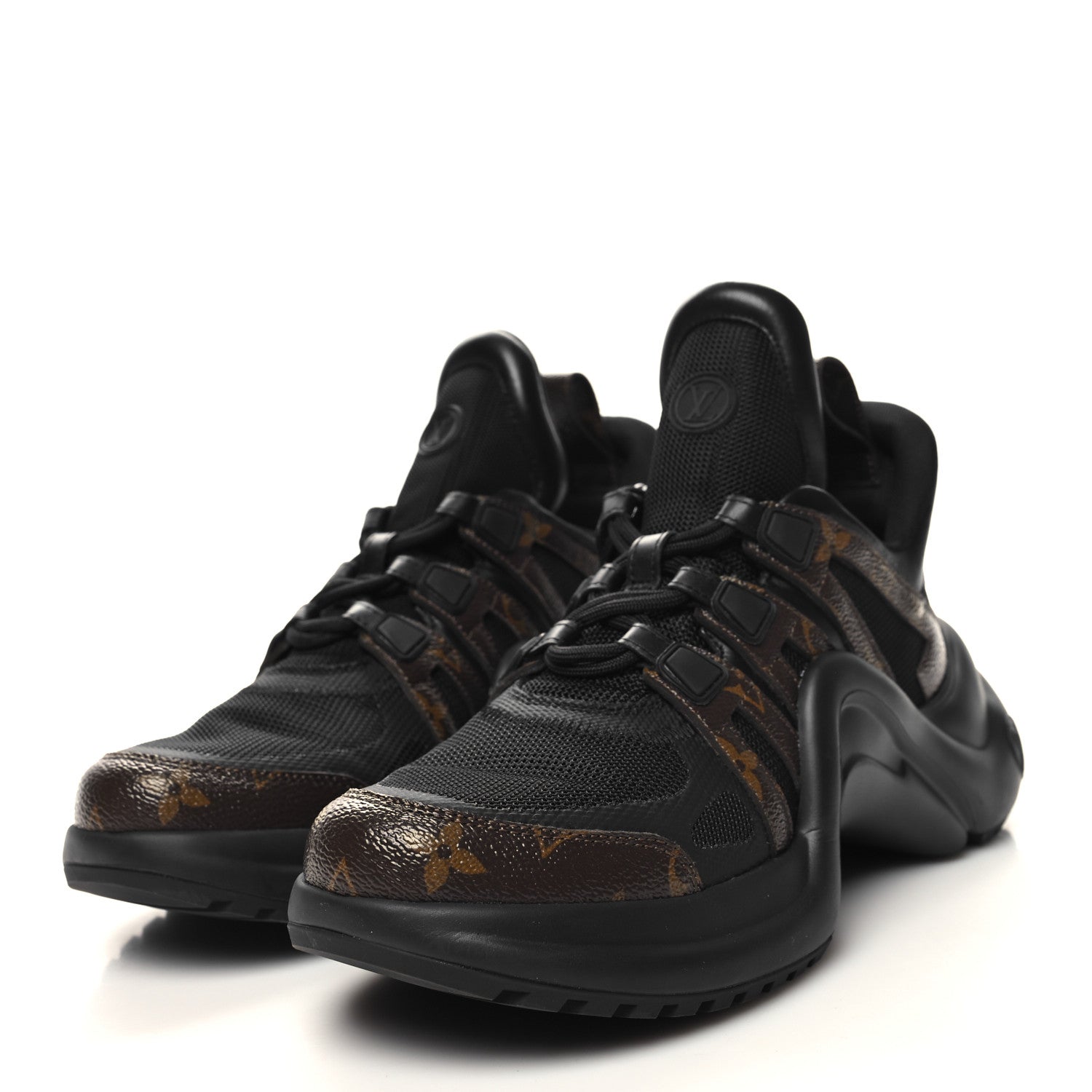 Louis Vuitton Calfskin Patent Monogram LV Archlight Sneakers 39.5 Black 3 of 8