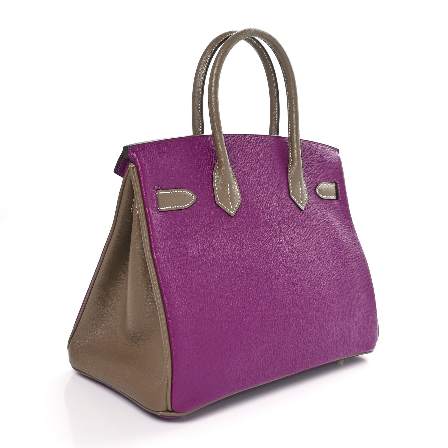 Chevre Mysore Bi-Color Horseshoe Birkin 30 Anemone Etoupe