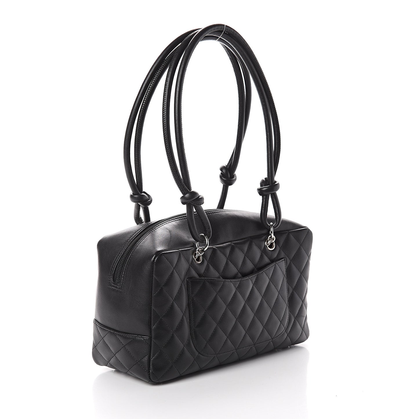 Calfskin Quilted Large Cambon Bowler Black