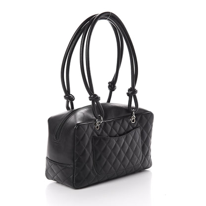 Chanel Calfskin Quilted Large Cambon Bowler Black 2 of 9