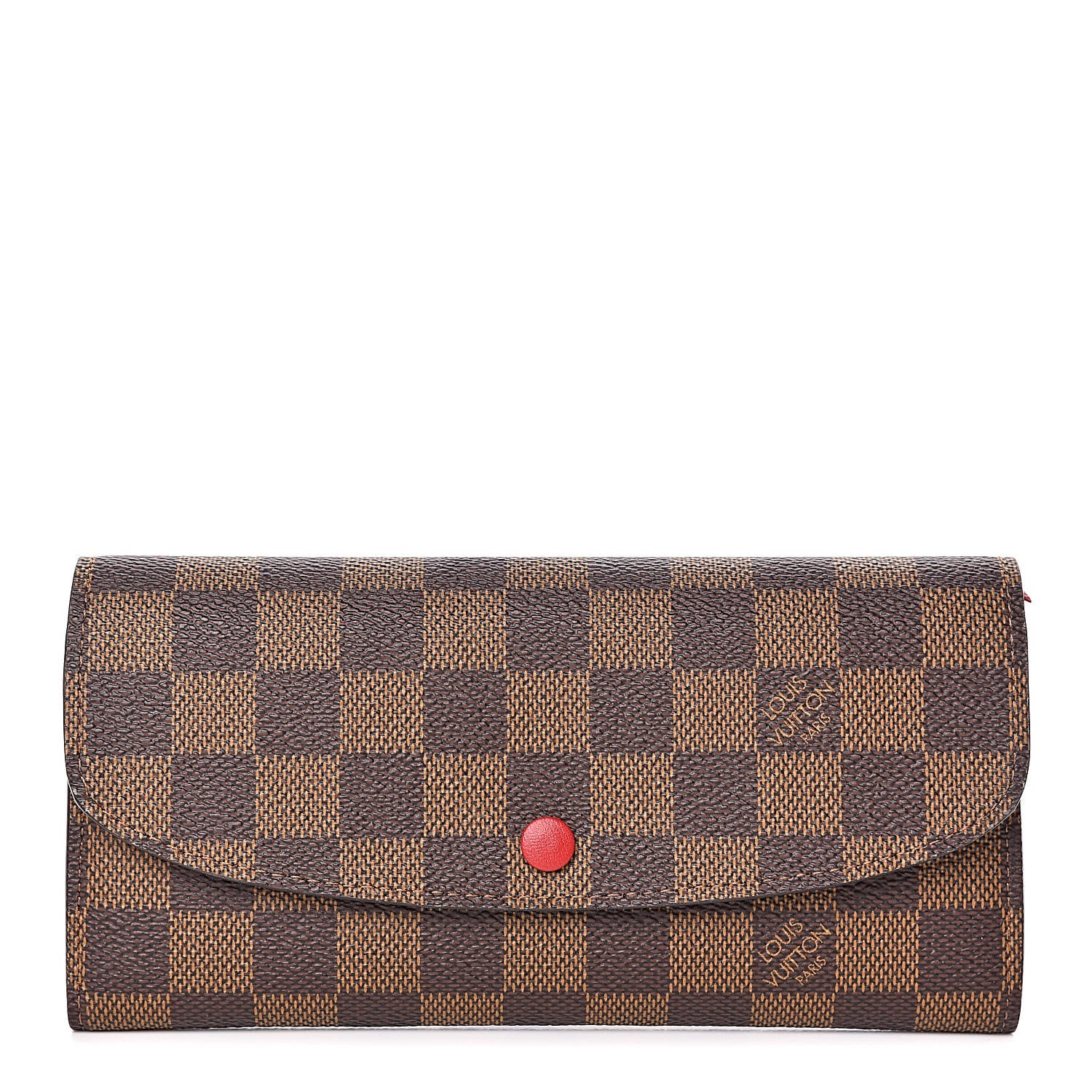 Louis Vuitton Damier Ebene Emilie Wallet Red 1 of 8