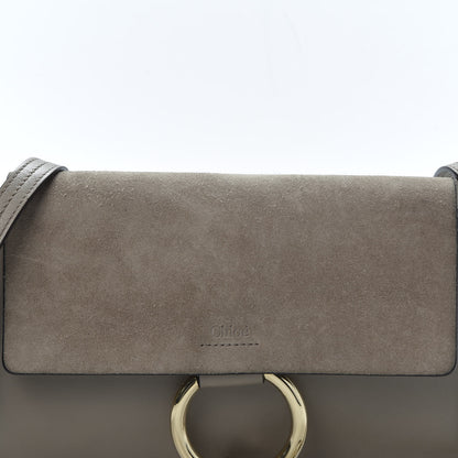Chloe Suede Calfskin Small Faye Shoulder Bag Motty Grey 9 of 9