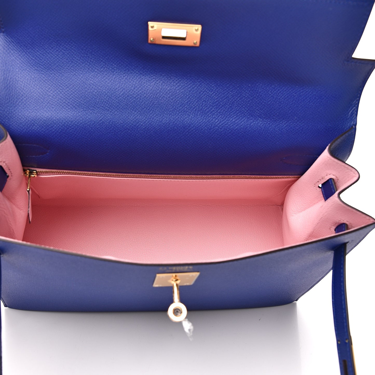 Epsom Horseshoe Kelly Sellier 32 Bleu Electrique Rose Sakura