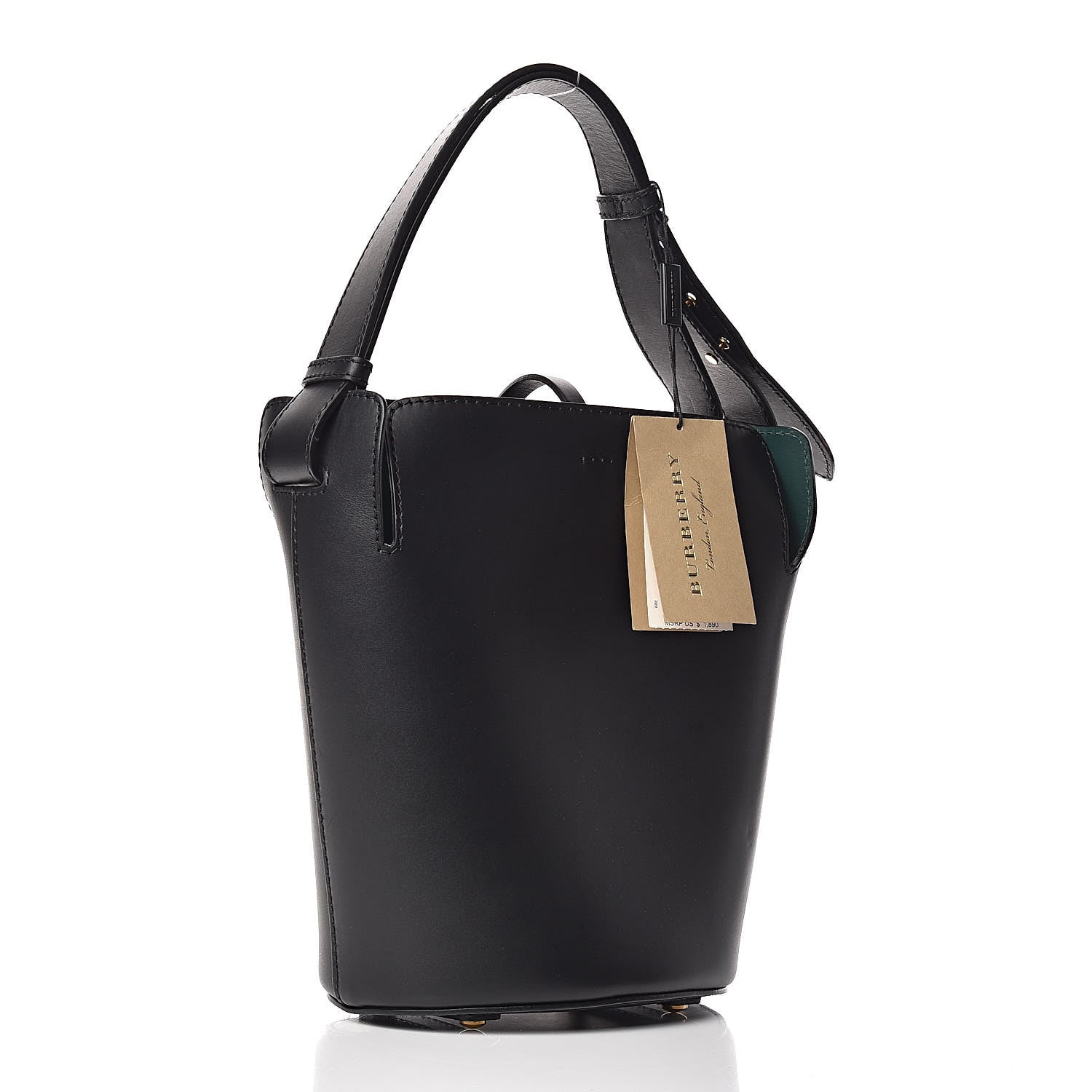 Burberry Supple Calfskin Medium Bucket Black 4 of 9