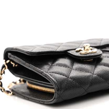 Chanel Caviar Quilted Clutch With Chain Bag Black 11 of 13
