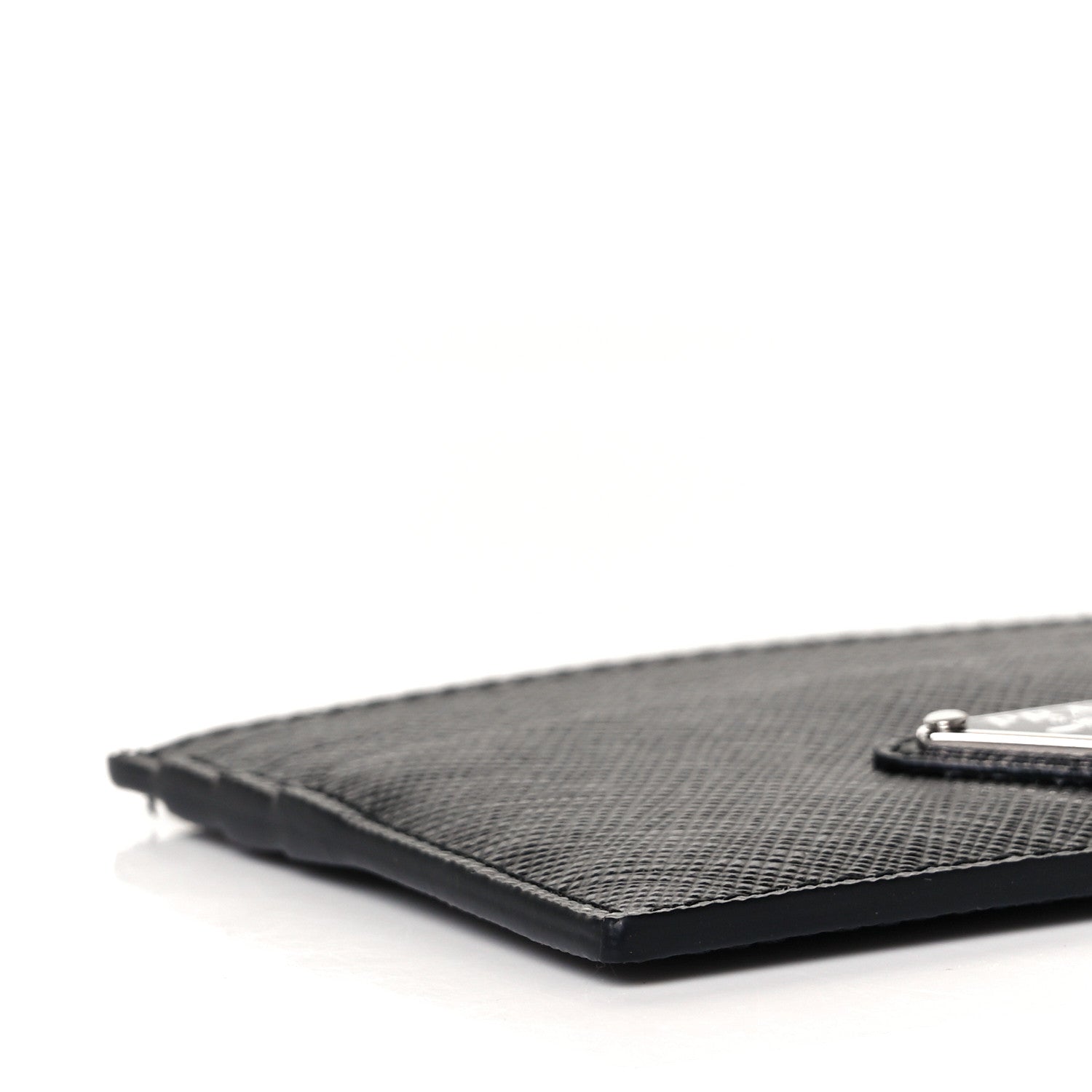 Prada Saffiano Triangle Card Case Black 7 of 9