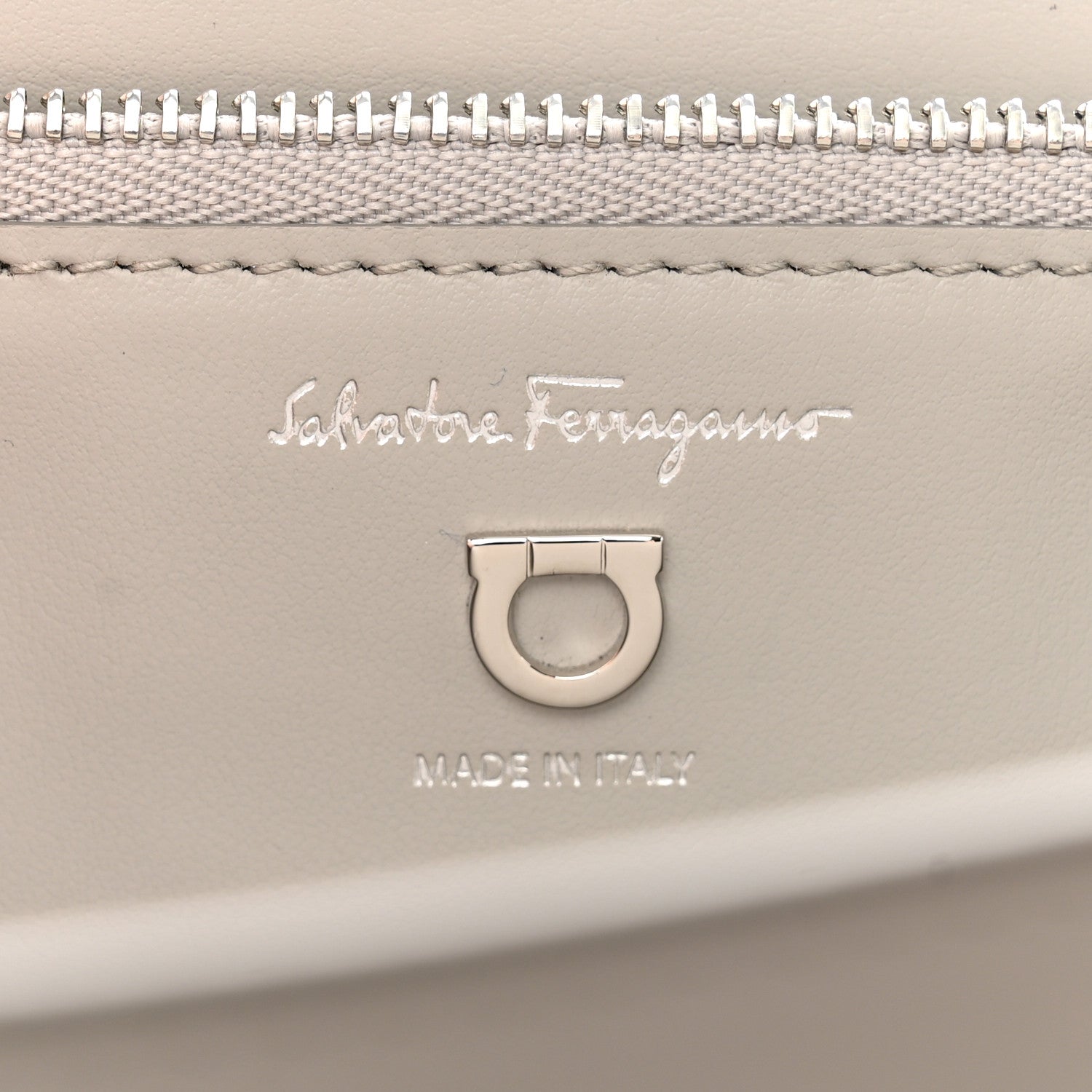 Salvatore Ferragamo Calfskin Joanne Crossbody Flannel Fossil Grey 6 of 11