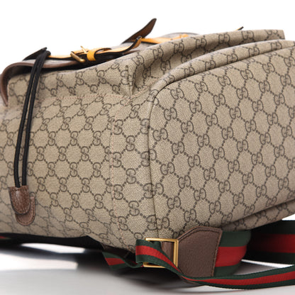 Gucci Soft GG Supreme Monogram Neo Vintage Double Buckle Backpack Beige New Acero Crop 6 of 11