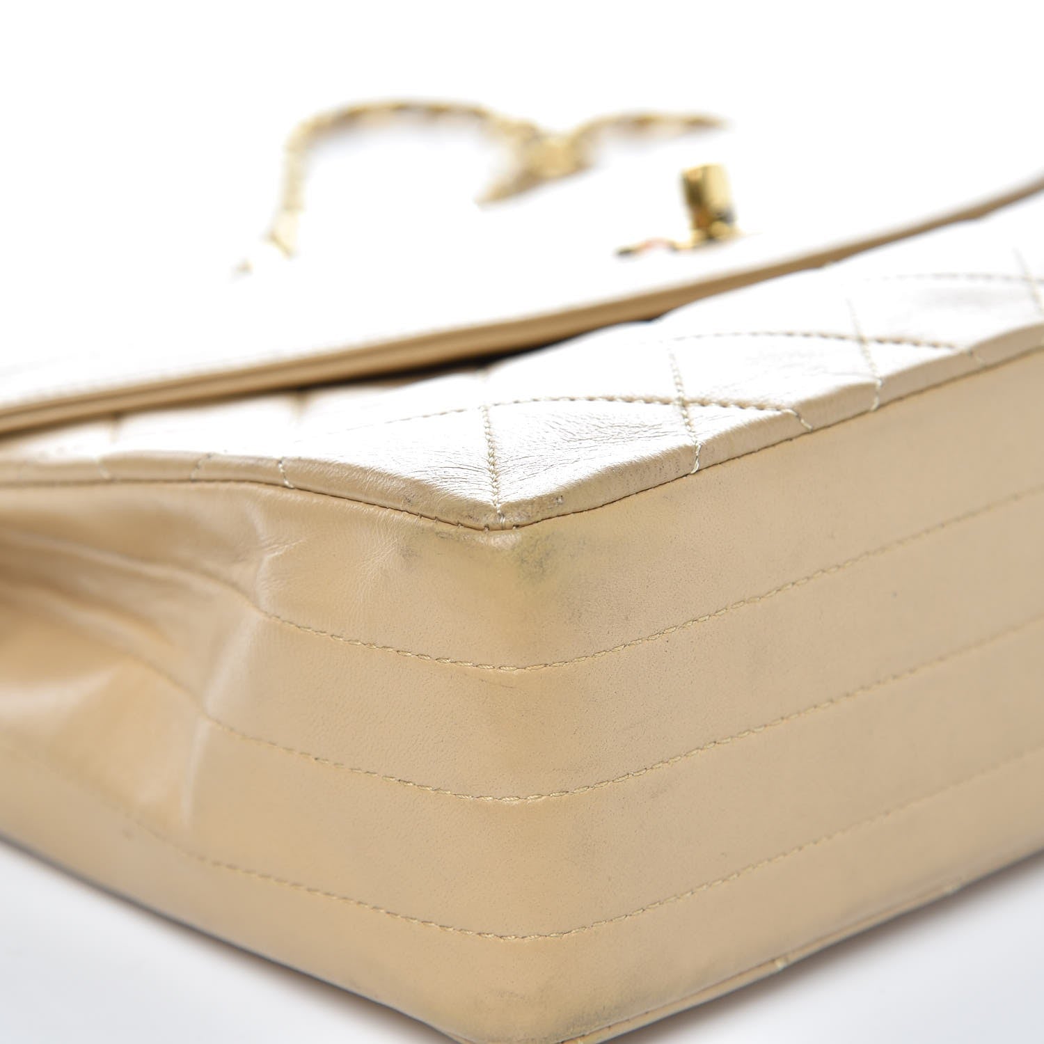 Chanel Lambskin Quilted Medium Single Flap Beige 16 of 19