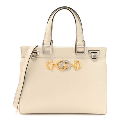 Gucci Grainy Calfskin Small Zumi Top Handle Bag Mystic White 1 of 13