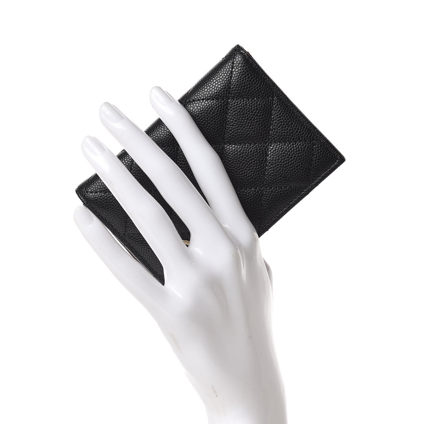 Caviar Quilted Card Holder Wallet Black