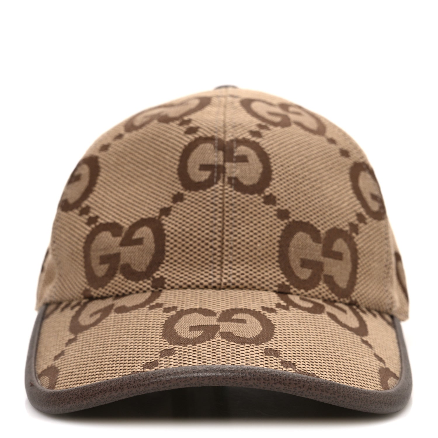 Gucci Monogram Jumbo GG Baseball Hat XS 55 Camel Ebony 3 of 8